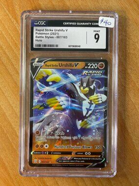 2021 Pokemon TCG Sword & Shield Battle Styles HOLO Rapid Strike Urshifu Graded 9